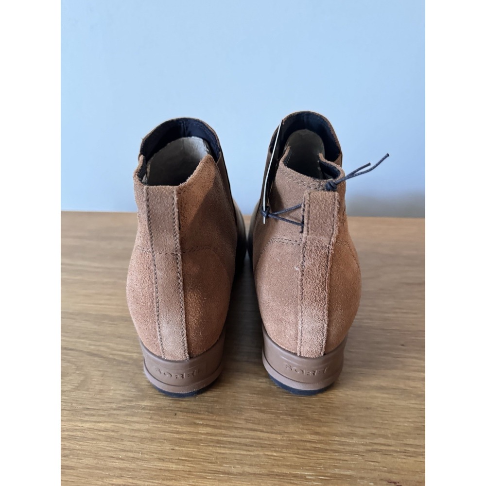 Sorel Evie Wedge Chelsea Boots Womens Size 8.5 Brown Leather Suede Pull On Shoes - Picture 10 of 10